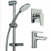 Bathroom Combo A -Shower Box Curved 1000mm+Vanity 600mm+Aquatica Tapware+Toilet